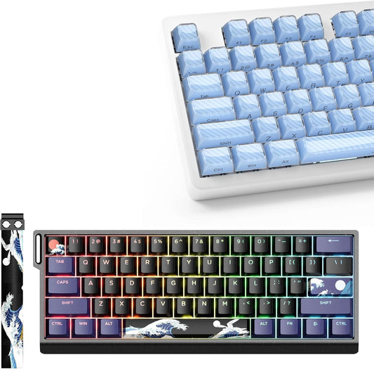 XVX H61 60% Percent Keyboard with Strap and Crystal Jelly Keycaps
