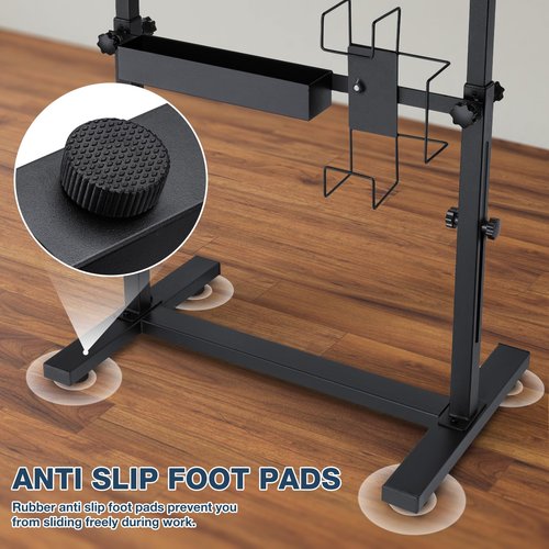 Udefineit XL Large Tattoo Arm Rest with Black PU Leather Pad, Adjustable Height & Angle Arm Rest Tattoos Supplies Storage Stand, Professional Tattoo Armrest with Four-corner Base Stability Strongly