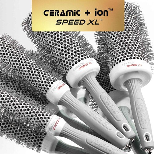 Olivia Garden Ceramic + Ion Speed XL - Extra-Long Round Thermal Hair Brush - Not Electrical - Professional Blowout Brush for Normal to Thick Hair - 1" to 1/8" - Diameter Barrel - CIXL-25,35,45,55