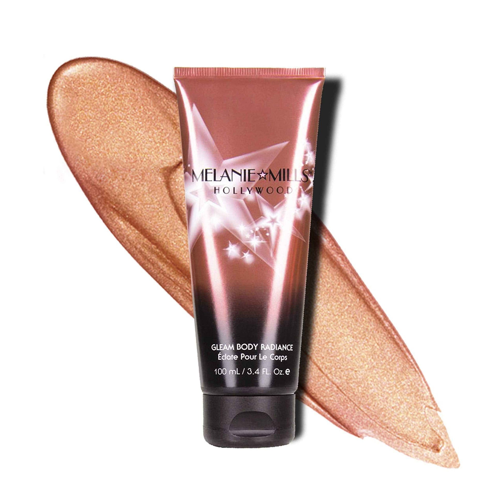 Melanie Mills Hollywood Gleam Body Radiance All In One Makeup, Moisturizer & Glow For Face & Body - Rose Gold, 3.4 fl.oz.