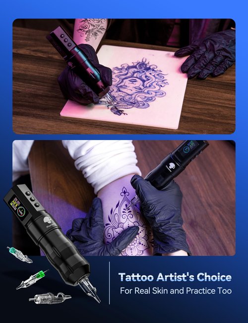Phomemo Wireless Tattoo Gun Kit, Tattoo Machine Kit with Tattoo Power Supply, Tattoo Kit for Beginners Complete Set, Tattoo Pen Machine Kit with 20 Tattoo Cartridge Needles