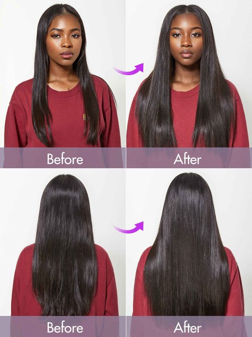 LUVME HAIR Hair Extensions Real Human Hair Fullness with 1 Pack 135g Silky Straight Clip in Hair Extensions 9pcs 20clips 18 inch Hair