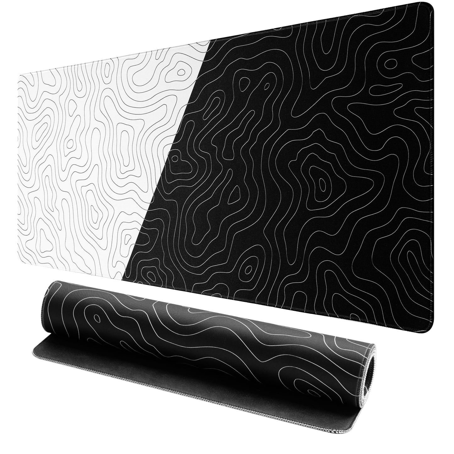 XVX HE68 Pro Rapid Trigger Keyboard and Black and White Topographic Map Mouse Pad(XXL)