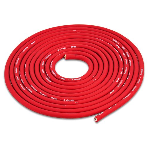 Belva True 1/0 Gauge AWG Premium CCA Dual Amplifier Wiring Kit Without RCA Cable - BPK0D RED