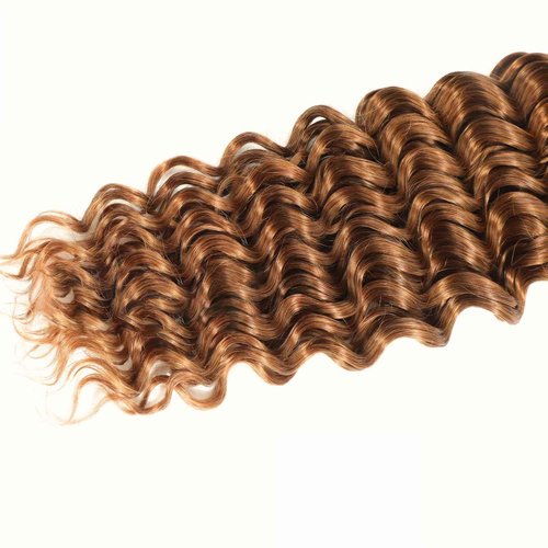 MOMOSHERO Color 30 Bundles Human Hair Deep Wave 18 18 18 Inch Human Hair Curly Bundles Light Brown 10A Curly Sew In Hair Bundles Chestnut Auburn Brown Brazilian Virgin Remy Bouncy Wholesale Hair Weave