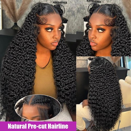 VIPbeauty 200% Density 13x6 Deep Wave Lace Front Wigs Human Hair 13x6 HD Transparent Water Wave Lace Front Wigs for Women Pre Plucked with Baby Hair 18inch