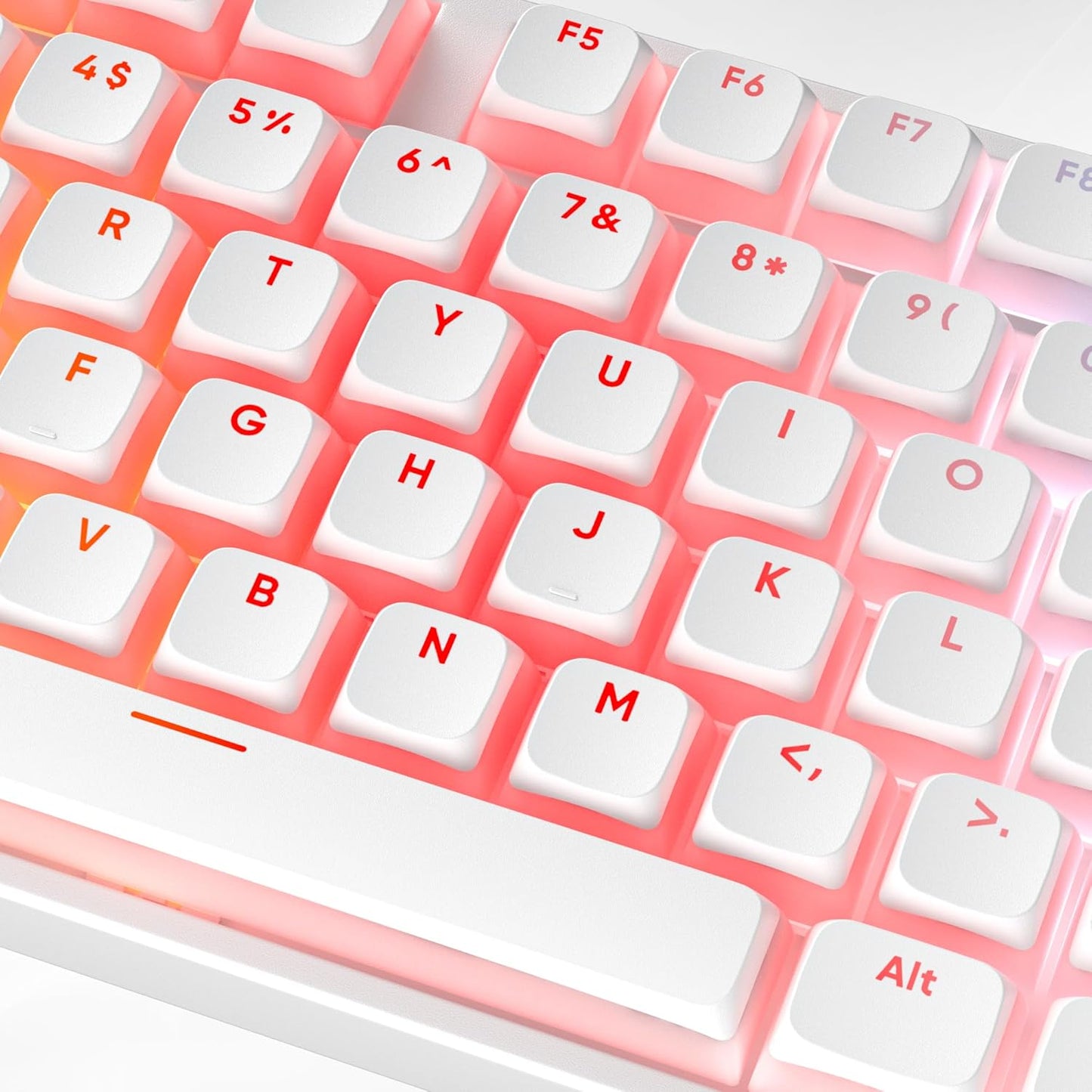 129 Keys PBT Keycaps Dye-Sublimation Keycap XDA Profile Custom Keycaps Anime Keycap Set for 60% 75% 100% MX Switches Mechanical Gaming Keyboard(Peach Cat)