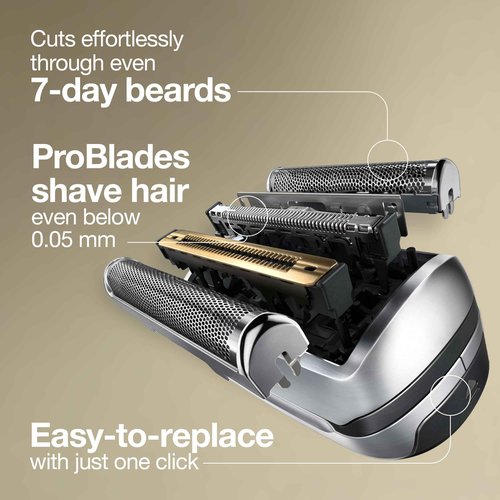 Braun Shaver Head Replacement Part 94M Silver, Compatible with Series 9 Pro and Series 9 Electric Razors for Men