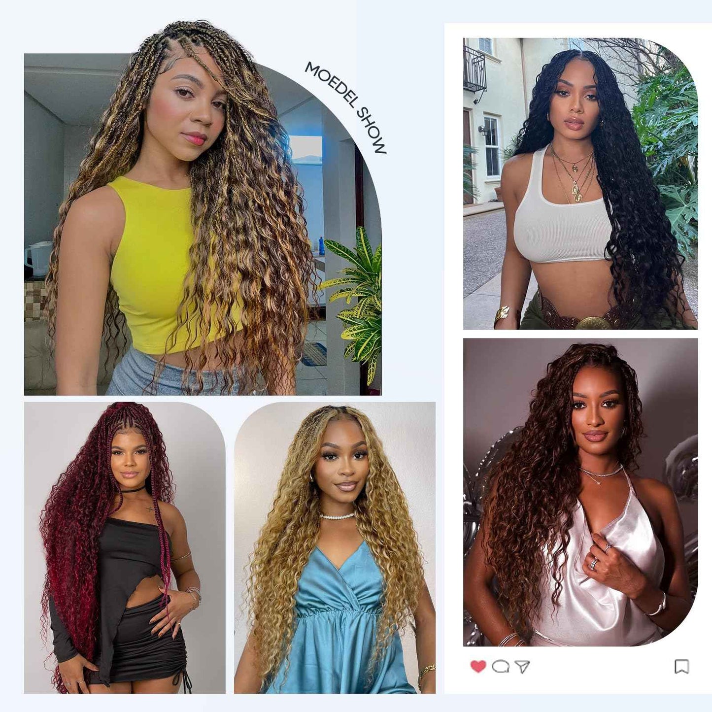 Human Braiding Hair for Boho Braids,150g 20 inch 3 Bundles Highlight Deep Water Wave Bulk Boho Curly Human Hair Bundle for Braiding,4/27 Honey Blonde No Weft Wet and Wavy braiding Hair Extensions