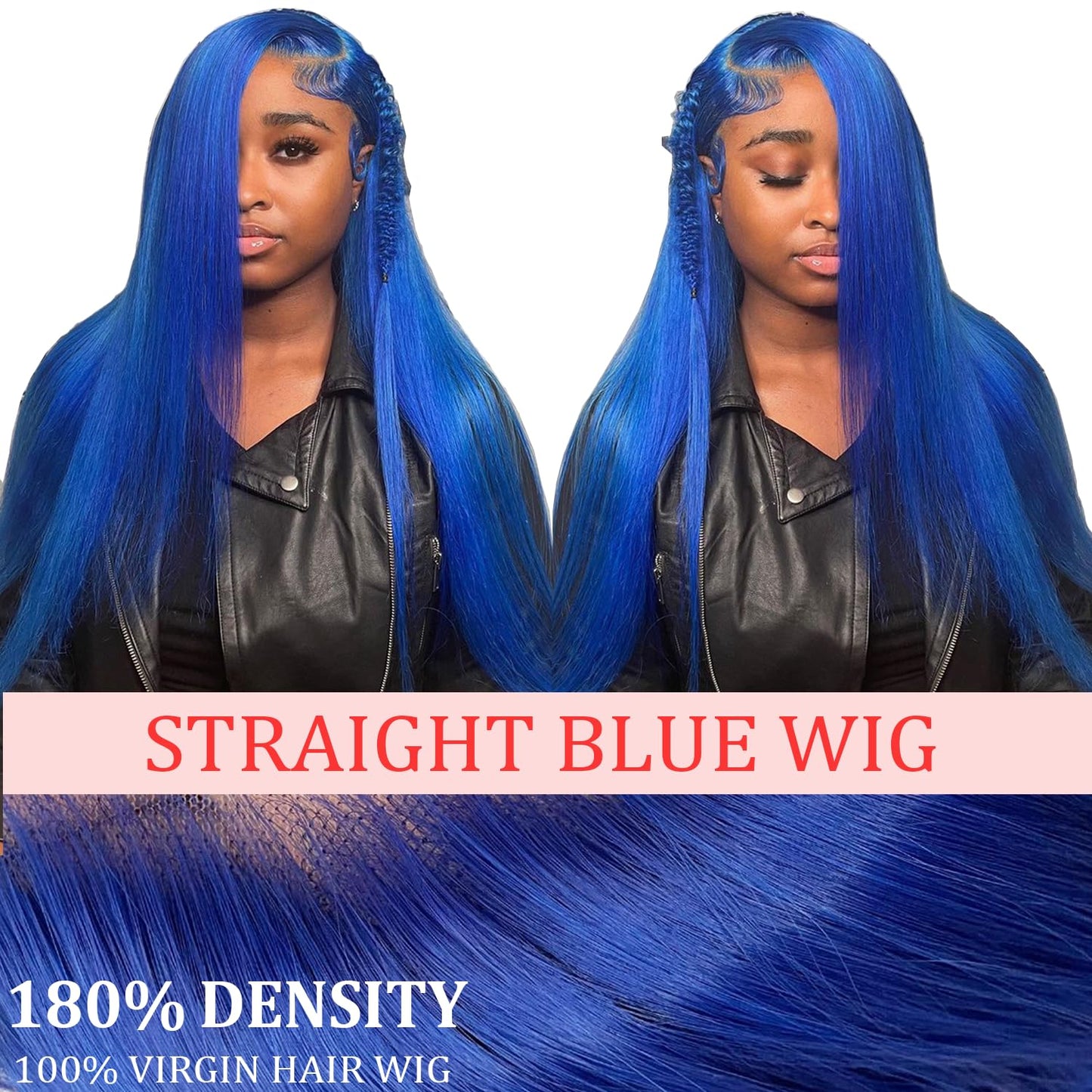 PANDA ANGEL Blue Lace Front Wigs Human Hair Straight 13x4 Hd Transparent Lace Frontal Wigs Wear and Go Glueless Navy Blue Wigs Human Hair for Black Women Colorful Dark Blue Lace Front Wig 26 Inch