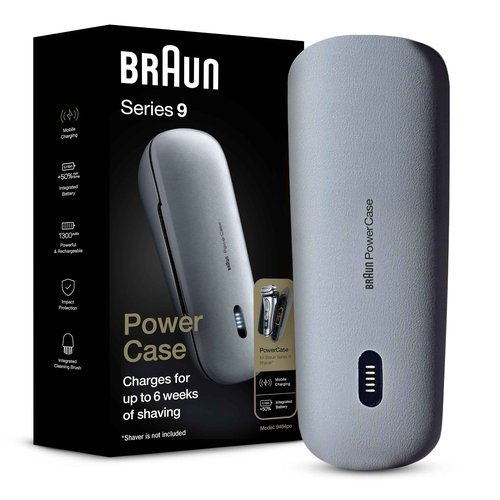 Braun Powercase for Electric Razors for Men, Compatible with Braun Series 9 Pro, Series 9 and Series 8 Electric Shavers, Portable Shaver Case, Charges for Up to 6 weeks
