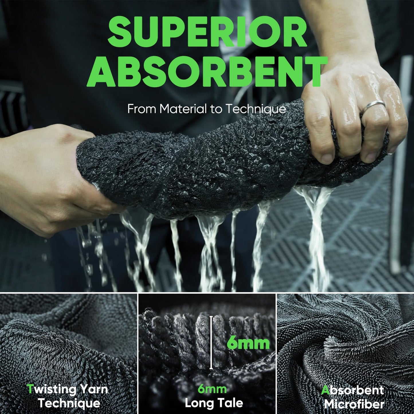 KKV 2-Pack Microfiber Towels (35"x 24") Extra Large Ultra Absorbent Drying Towel for Cars and Trucks, Without Streaks, Scratches, or Water Spots