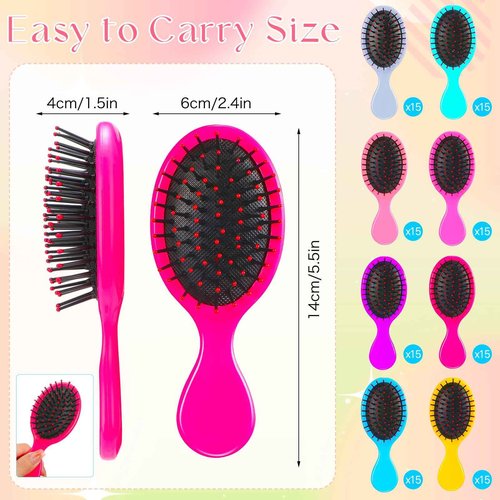 FoldTier 120 Pcs Mini Travel Detangling Brush with Soft Bristles for Wet and Dry Hair - Smoothing Knots with Ease for Most Hair Types