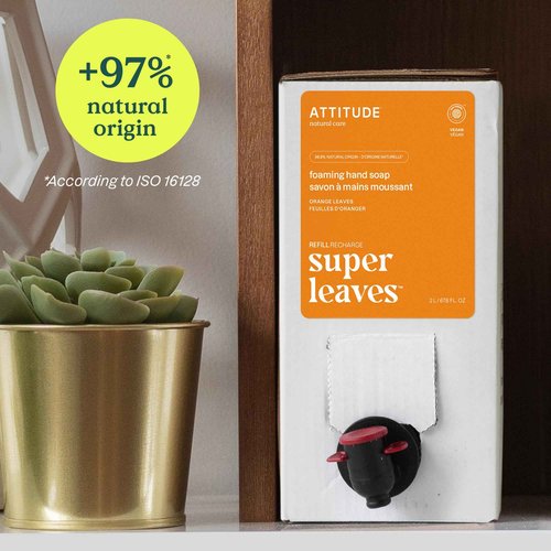 ATTITUDE Bulk Refill for Foaming Hand Soap Dispenser, EWG Verified, Dermatologically Tested, Plant and Mineral Based, Vegan, Orange Blossom & Eucalyptus Scent, 67.62 Fl Oz (Pack of 4)