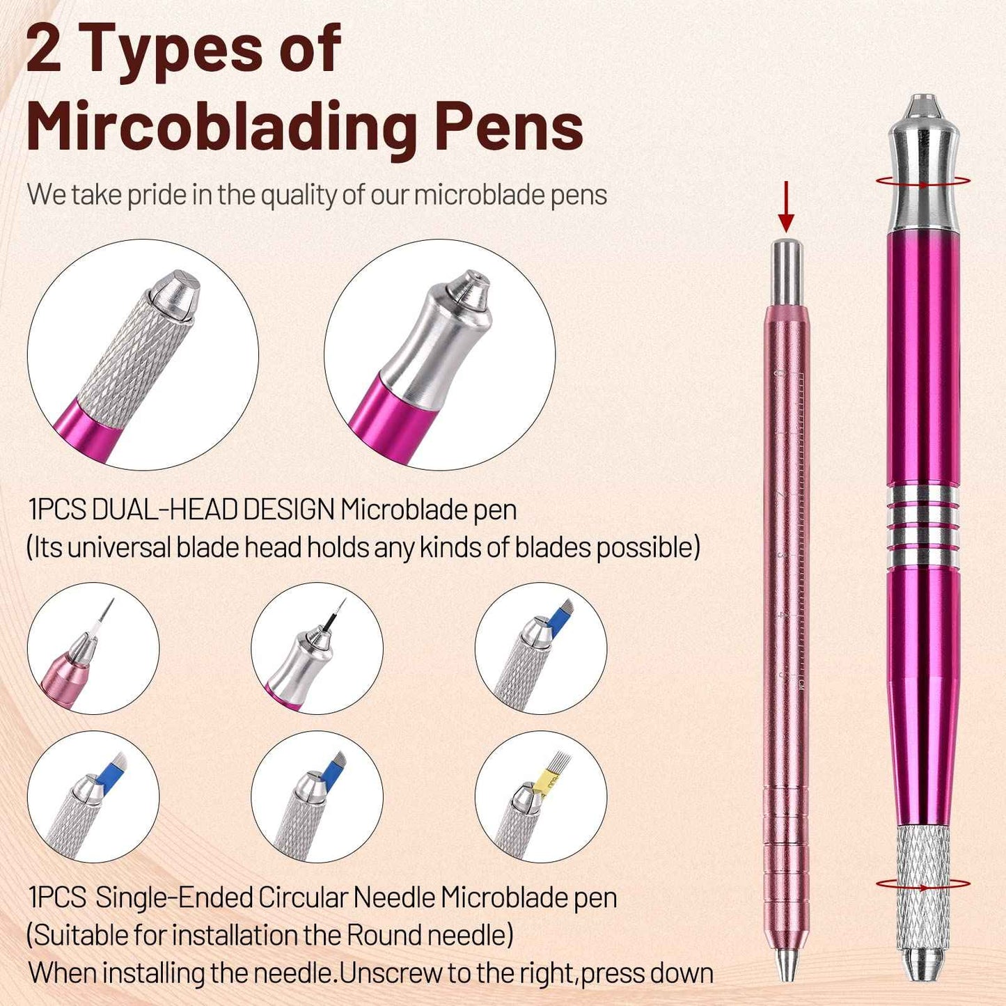 Microblading Supplies, Beauty Star Microblading Kit, Microblading Practice Skin with Microblading Pen, Eyebrow Tattoo Kit with Pigment Ink, Mannequin Head Set for Microblading and Makeup Practice