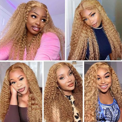 Fabimiya 16 18 20 Inch Human Hair Bundles Honey Blonde 27# Jerry Curly Bundles Human Hair 100% Unprocessed Soft Sewn In Hair with Double Weft for Black Women