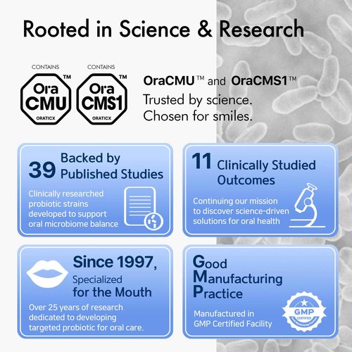 OraTicx Teeth & Gums Oral Probiotics, 8 Billion CFU - Naturally Supports Oral Health, Fresh Breath, and Immunity, Dental Probiotic Supplement, Grape Flavor 30 Lozenges 4-Pack