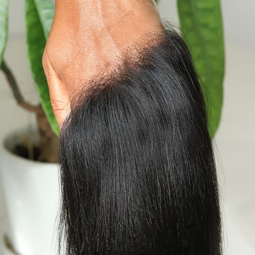 BEEOS Yaki Straight 5x5 SKINLIKE Real HD Lace Closure, Pre-Plucked Bleached Knots 0.10mm Ultra-thin Invisible HD Lace Human Hair 14 Inch