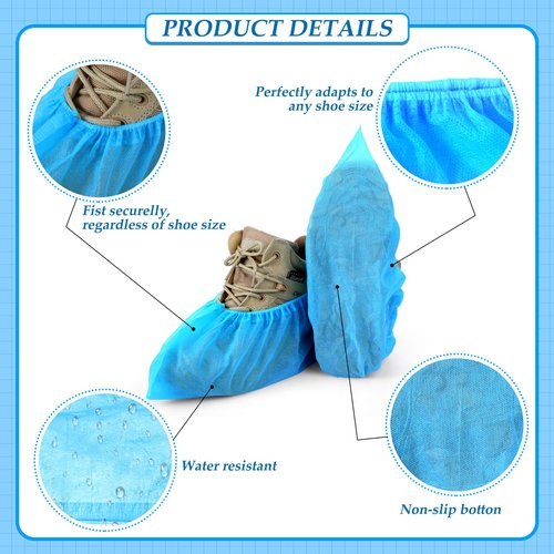 Chicingyou Disposable Slippers for Guest 36 Pairs Velvet Slippers and 400 Pieces Disposable Non Slip Thick Extra Long Shoe Covers for Indoor Outdoor Use