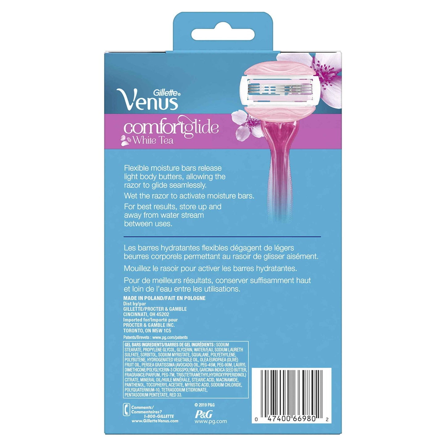 Gillette Venus ComfortGlide White Tea Scented Women's Disposable Razors, 4 Count