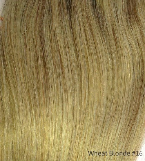TRESSMATCH16”-18" Remy Human Hair Clip in Extensions Thick to Ends Wheat/Natural/Medium Blonde (#16) 9 Pieces Full Head Volume Set [4.4oz/122g] …