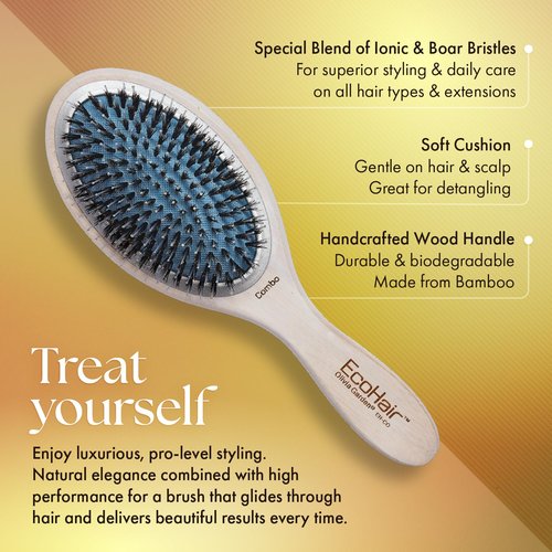 Olivia Garden EcoHair Paddle Bamboo Hair Brush Kit
