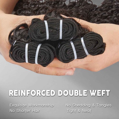 WEQUEEN Deep Wave Human Hair Bundles 16 18 20 Inch 100% 16A Brazilian Hair Long Lasting Deep Wave Bundles for Women