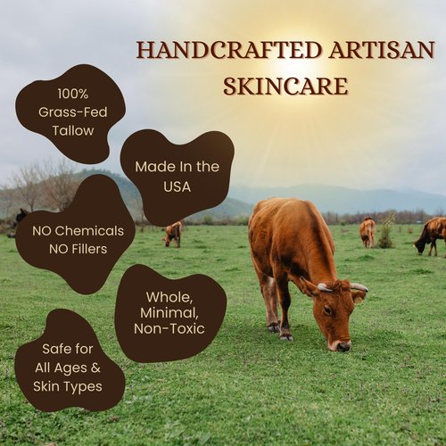 Domoria Organics 100% Grass-Fed Tallow Trio Balm Gift Set - Herb-Infused Chamomile & Calendula Moisturizer for Men, Women, Psoriasis, Eczema, Dry Sensitive Skin, 3 pack