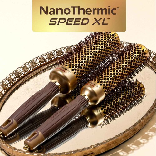 Olivia Garden NanoThermic Ceramic + Ion Speed XL Round Thermal Hair Brush - Not Electrical - Professional Blowout Brush for Normal to Thick Hair - NTXL-BOX01: XL54, XL44, XL34, XL24