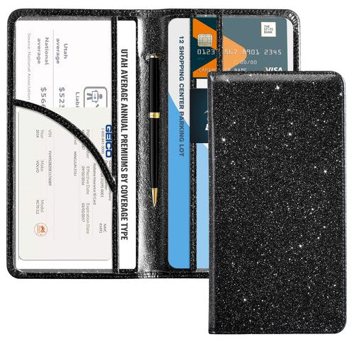 CoBak Car Registration and Insurance Holder - Vehicle Glove Box Car Organizer,Auto Truck Comparment Accessories Case with Magnetic Closure for Driver License,Cards