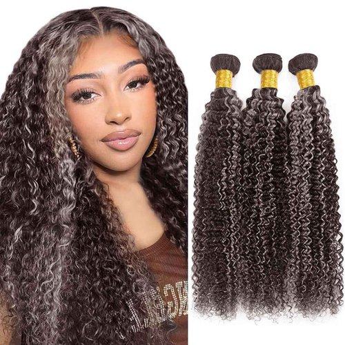 Fabimiya Bundles Human Hair Deep Wave P4/GREY Human Hair Bundles Unprocessed Brazilian Virgin Hair Bundles P4/GREY Human Hair Bundles Quick Weave Hair Extension