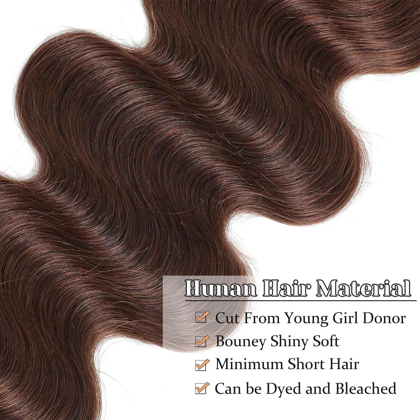 2x6 HD Lace Closure 4# Brown Body Wave Transparent 2 by 6 HD Lace Closure 18 Inch 100% Brazilian Virgin Unprocessed Middle Part Human Hair Closure
