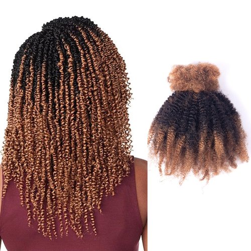 Afro Kinky Bulk Human Hair, 4C, 50g/pack, Braiding Hair for Mini Twists and Sister Locs (#30/1b/30 20inch)