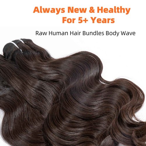 Clytie 5 Years Lasting Raw Natural Dark Brown Body Wave Bundles Human Hair, Lift 613 Raw Cambodian Short 1 Single Wavy Bundle Human Hair 10 Inches One Donor Unprocessed Virgin Sew in