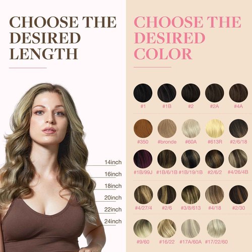 GOO GOO Tape in Hair Extensions Human Hair, 3/8/613 Walnut Brown to Ash Brown and Bleach Blonde, 20inch 50g 20pcs, Skin Weft Seamless Invisible, Silky Straight with Thick Ends, Remy Human Hair