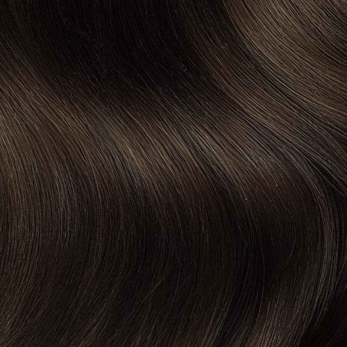 GOO GOO Genius Clip in Hair Extensions, 14inch 110g 7pcs, Seamless PU Clip in Hair Extensions, Virgin Real Human Hair, #4A Chocolate Brown