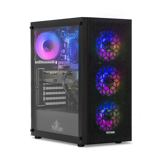 YEYIAN Gaming PC Yumi - Intel Core i5 13400F (> i7 12700F), GeForce RTX 4060 Gaming Computer Desktop, 1TB NVMe SSD, 16GB DDR5 RAM, 650W Gold PSU, Intel B760, Prebuilt Win 11 Home PC, VR Ready