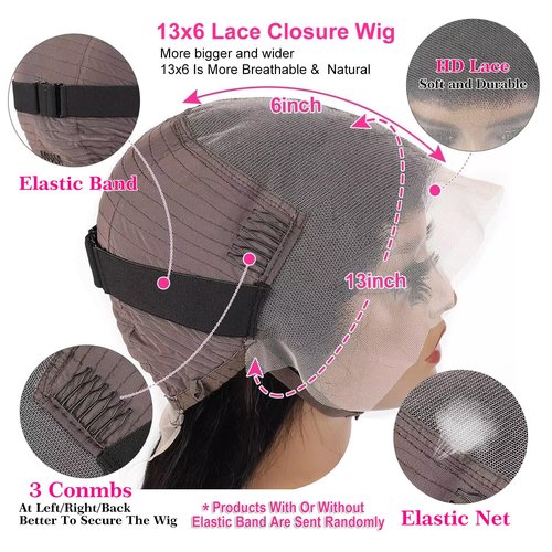 AskWish 180% Density 13x6 Deep Wave Lace Front Wigs Human Hair Pre Plucked Glueless Transparent HD Lace Frontal Wigs Human Hair Brazilian Virgin Black Hair Natural Hairline 20 Inch Wig