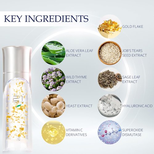 ROYAL HERB 21 CREAM Face, Neck and Décolleté Moisturizer with Aloe Vera, Hyaluronic Acid, Yeast Extract and Gold, 1.76 OZ / 50g