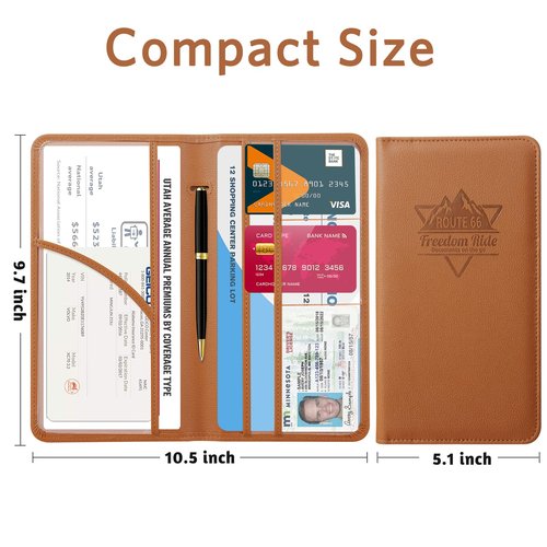 CoBak Car Registration and Insurance Holder - Vehicle Glove Box Car Organizer,Auto Truck Comparment Accessories Case with Magnetic Closure for Driver License,Cards