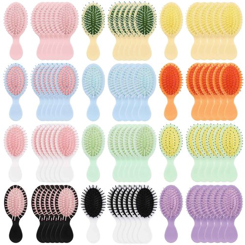120 PCS Mini Wet Hair Brush Bulk,Travel Detangling Comb Brush with Soft Bristles for Wet and Dry Hair, Smoothing Knots with Ease for Most Hair Types