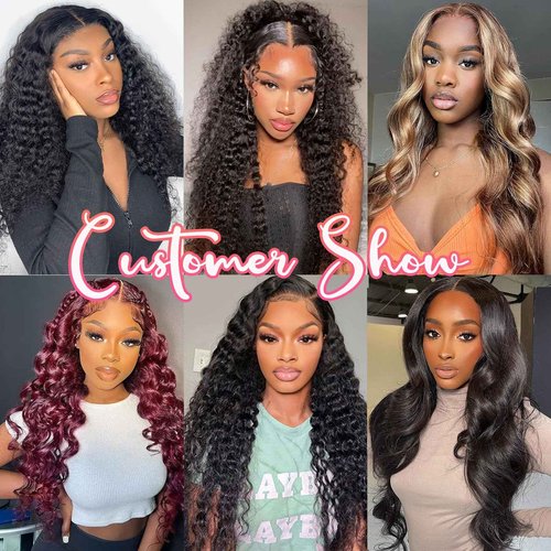 Simeider 24 Inch Water Wave Lace Front Wigs Human Hair Wigs for Black Women 180% Density 5x5 HD Lace Front Glueless Wigs Human Hair Pre Plucked with Baby Hair Deep Curly Lace Frontal Human Hair Wig