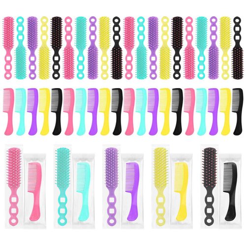 Hair Brush and Combs Bulk Individually Wrapped for Homeless,Disposable Hair Combs Bulk Hair Brushes Detangling Hairbrush for Women Shelter Nursing Hotel Church Charity Supplies300