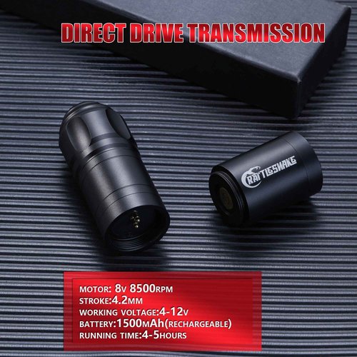 Rattlesnake Rotary Battery Pen Tattoo Machine Digital LED Display 4.2mm Stroke Length (TATTOO MACHINE WITH EXTRA BATTERY)