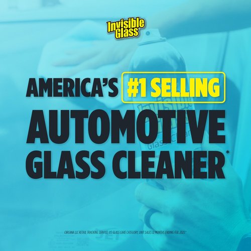 Invisible Glass 91164-2PK Premium Aerosol Glass and Window Cleaner for Auto and Home Cleans Glass, Windows, Windshields, and More, Streak-Free, Ammonia-Free, Tint-Safe, 19 oz (Pack of 2)