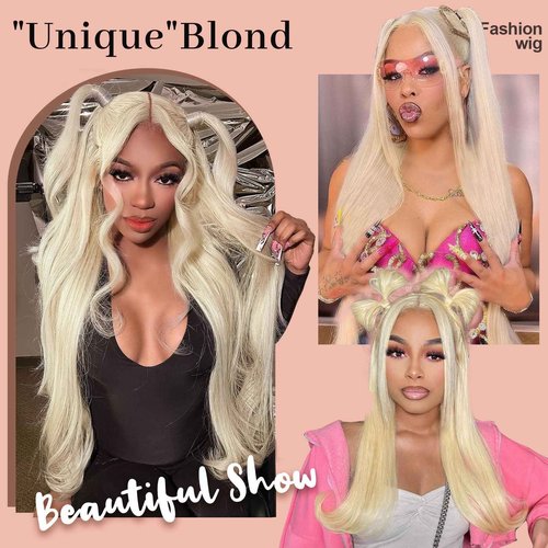 Quiport 30 Inch 613 Lace Front Wig Human Hair 210 Density Blonde Wig Human Hair 613 HD Lace Frontal Wig 13x6 Body Wave Lace Front Wigs Human Hair Pre Plucked Glueless Wigs for Women