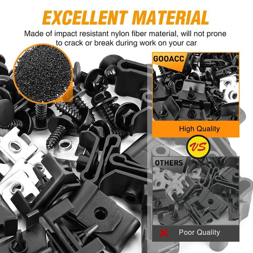 GOOACC 60PCS Rear Bumper Cover Push-Type Retainer Fender Wheel Housing U-Nut Indented Screw Bumper Cover Clip for Lexus Scion Toyota