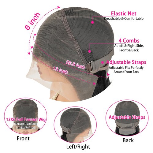 Mihugass 8 Inch Bob Wig Human Hair 13x6 Hd Transparent Lace Front Wigs Human Hair Pre Plucked Glueless Bob Wig #1 Jet Black 200% Density Short Straight Bob Wigs For Women