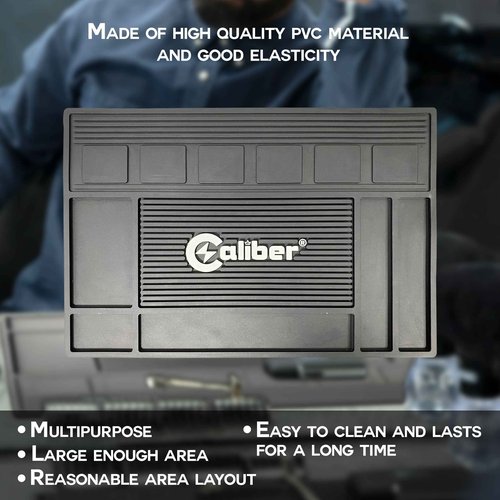 Caliber Pro Magnetic Mat - 6 Magnetic Spaces for Clippers - Non-Slip Heat Resistant Surface - Keeps Barber and Beauty Tools Organized