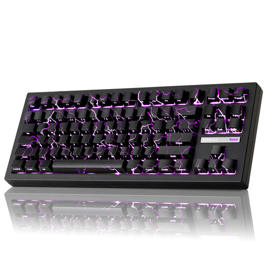 ZORNHER ZH870 Wireless Mechanical Gaming Keyboard,80% Black Custom Creamy Sound Keyboard with Shine Though Lighning IMD Keycaps,Pre-lubed Linear Switches,Hot-Swappable,RGB Backlit
